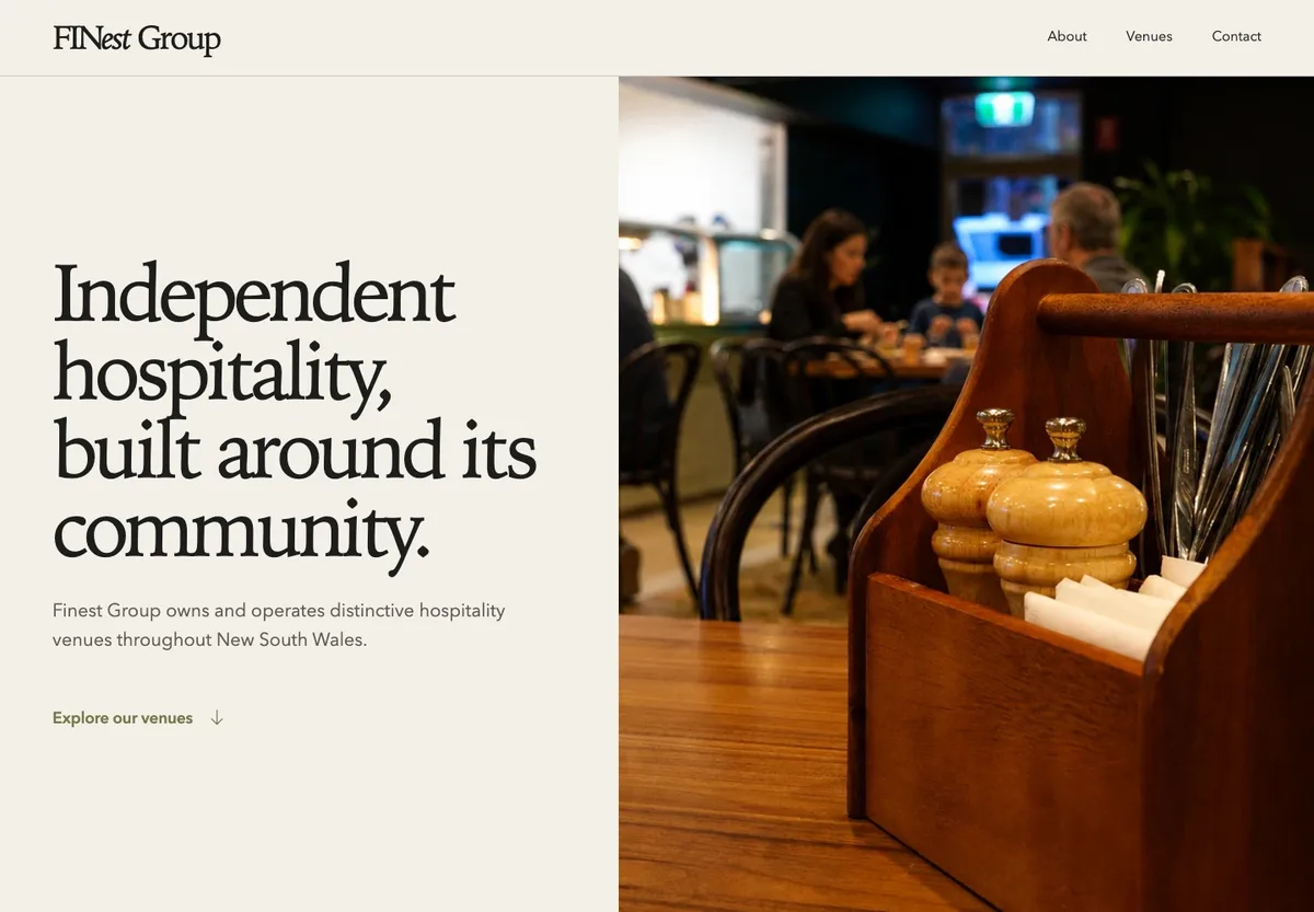 The Finest Group hospitality website